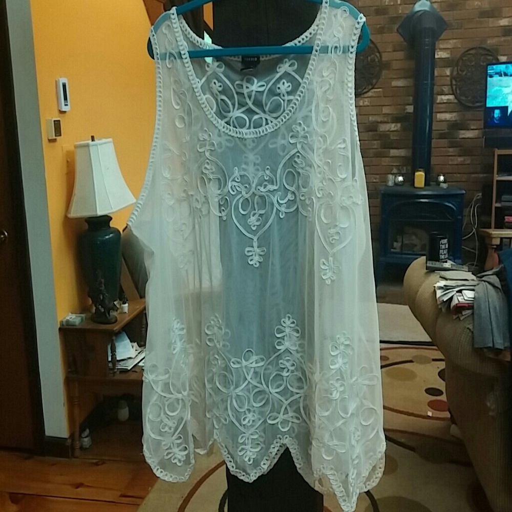 Stunning, shear sleeveless tunic
